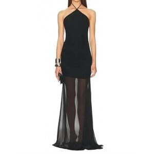 NEW ILA lara jersey drape dress in black